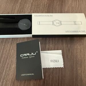 Black Mens Slim Wrist Watch